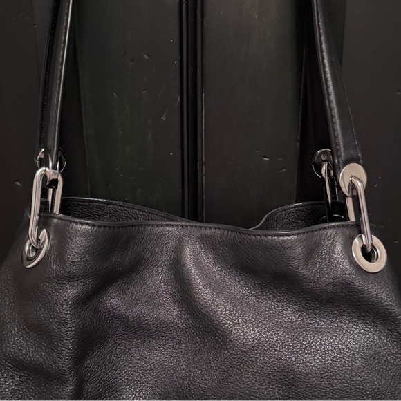 MICHAEL Michael Kors Raven Large Leather Shoulder Bag Black with Silver Hardware - Picture 10 of 10